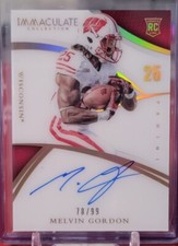 2015 Immaculate Collegiate Melvin Gordon Numbers Rookie Auto Autograph RC 78/99