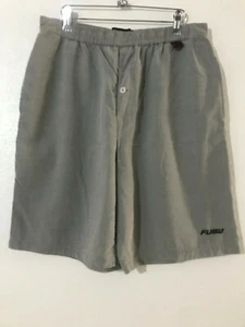 FUBU The Collection Vintage Polyester Boxer Shorts Gray/Black Sz L - Picture 1 of 6