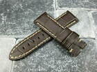 26mm Deployment Strap Grain Leather Watch Band for fits PANERAI Brown Long L