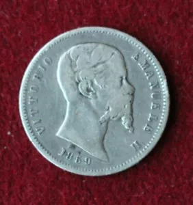 Italien. Eine Lire 1859 Bologna. Vittorio Emanuele II (1859-1861) - Bild 1 von 7
