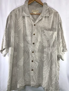 Bocca Classics Island Wear Hawaiian Shirt Men 2XL Beige 100% Silk Short Sleeve - Picture 1 of 6