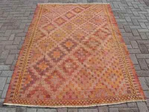 Turkish Kilim Area Rug, Vintage kilim Rugs Runner - Picture 1 of 10