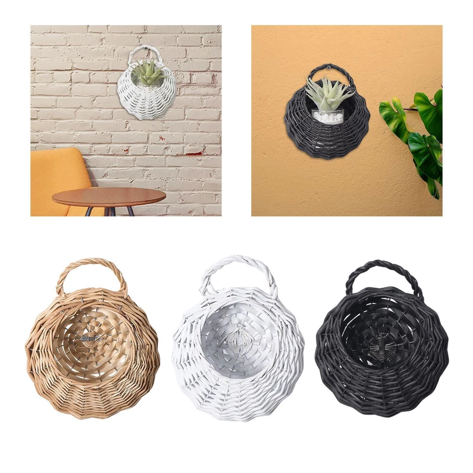 Portavaso per piante da soggiorno in vimini, cesto di fiori da appendere, - Immagine 1 di 1