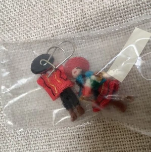Peru Peruvian Couple Folk Art Tiny Cloth Dolls Dangle Pierced Earrings #4 - Picture 1 of 3