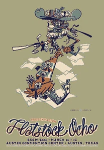 Guy Burwell Flatstock 8 Póster Show SXSW 2006 Mondo Firmado y #ed LE Impresión - Imagen 1 de 5