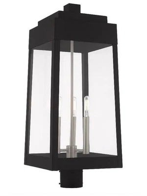 Linterna exterior poste superior negra Livex 20859-04 nueva Foto 1 de 3