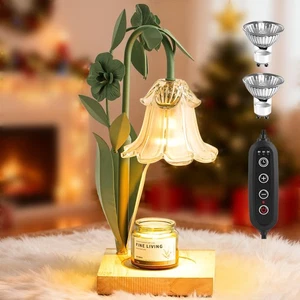 Lámpara Calentador de Velas Flor con Temporizador,Calentador de Lámpara de Velas Regulable,H Ajustable... - Imagen 1 de 8