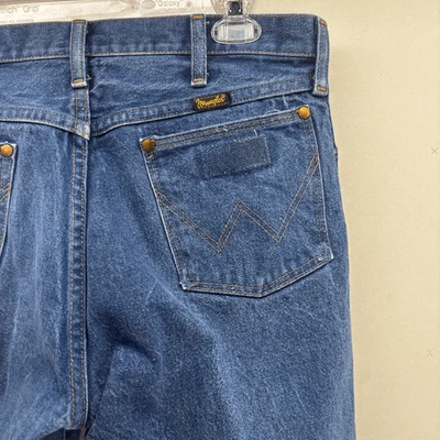 Vintage Wrangler Jeans USA Cowboy Cut Denim Hemmed 32x26 Dark Wash 13MWZ - Image 1 of 4