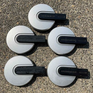 Genuine Hummer H3 CENTER CAP Cast No. 9594964 Silver/Black (Set of 5) - Picture 1 of 7
