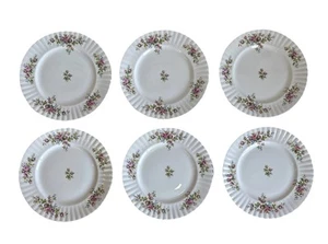 Royal Albert Fine China Moss Rose Pattern 6 x Dinner Plates 26.5cm - Picture 1 of 19
