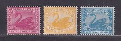 Western Australia Scott 72-75 MH 1899-1901 Swans W/Crown/A Watermark SCV $73.50 - Image 1 of 2