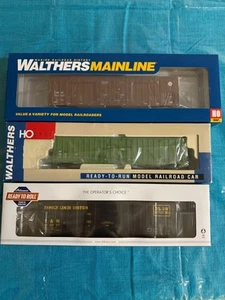 3- HO SCALE Walthers Mainline-WALTHERS-ATHEARN RTR60'HIGH CUBE PLATE F BOX CARS - Picture 1 of 2
