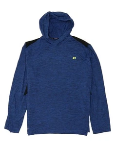 RUSSELL ATHLETIC Mens Hooded Top Long Sleeve 3XL Blue Flecked Polyester JW11 - Picture 1 of 3