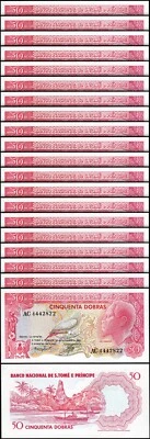 Saint Thomas & Sao Tome 50 Dobras 1982, UNC, 20 Pcs LOT, Consecutive, P-56 - Image 1 of 4