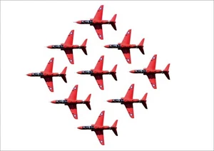 Red Arrows Aerobatic Planes wall sticker - diamond 9  Large 1250 X 1250mm - 175 - Picture 1 of 6