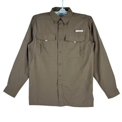 NWOT Habit Men UPF 40+ Button Down Long Sleeve Outdoor Shadow Green Shirt Size S - Image 1 of 4