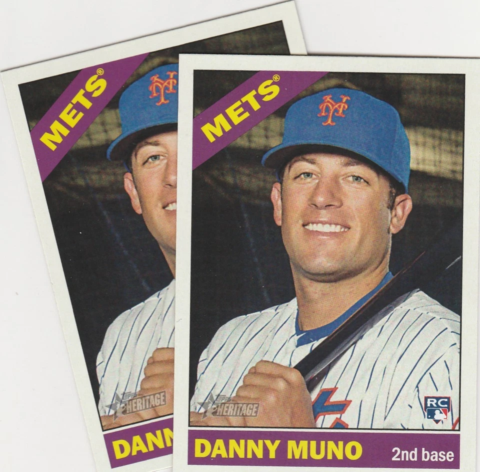 2015 TOPPS HERITAGE HIGH NUMBER DANNY MUNO 2B METS ROOKIE #557 BOTH - Image 1 of 1