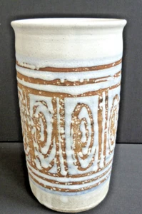 Vintage Studio Style Pilling Pottery - VASE - 21cm Tall - Dia 11.5cm - Ex Cond - Picture 1 of 6