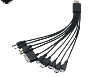 10 in 1 Universal USB Charger Cable For Mobile Phones iPhone Mp3 Nokia Samsung - Picture 1 of 2