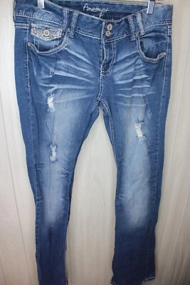 SIZE 11T AMETHYST Bling Pocket Straight Leg Jeans 34X34 10 IN LEG OPENING - Image 1 of 4