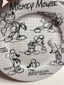 DISNEY MICKEY MOUSE SKIZZENBUCH 10,5” SPEISETELLER #4624019 & 8” DESSERTTELLER - Bild 1 von 5