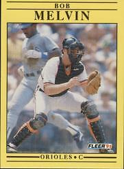 1991 Fleer Baltimore Orioles Baseball Card #482 Bob Melvin