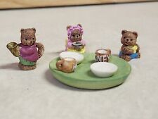 1993 Summco 8 Piece Miniature Decorative Family Bear Tea Set Honey Pot