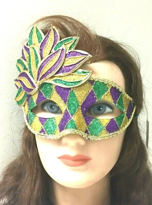 Masquerade Mardi Gras Parties Events Masks Unisex Hand Painted Wear or Display - Image 1 of 4