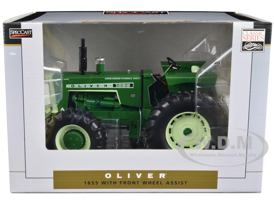 OLIVER 1855 FWA TRACTOR GREEN 1/16 DIECAST MODEL BY SPECCAST SCT935