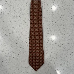 XMI Platinum Mens 100% Silk Tie Necktie Orange - Picture 1 of 3