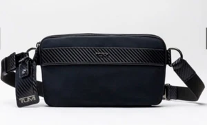 NEW Tumi CANTON SLIM Waist Pack Sling Crossbody Bag - BLACK & CARBON FIBER - Picture 1 of 8