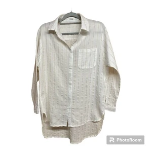 Fine Cotton Blouse 3/4 Sleeves Oatmeal White Lamorena Golden Threads Size XL - Picture 1 of 24