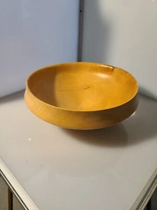 Birkenholz Schale Kunsthandwerk signiert "Full Hog '99" handgedrechselt schön 9" x 3 1/2" - Bild 1 von 6