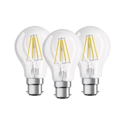 LED 7W Bulb B22 Bayonet GLS A60 Lamp Filament Light Bulbs Warm White Non Dim - Image 1 of 4