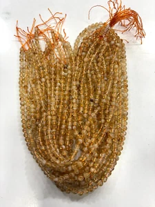 PIETRA CITRINO ROTONDA 6MM PIETRE PREZIOSE PERLINE 14 POLLICI 1 FILI - Foto 1 di 6