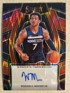 23 24 Select Wendell Moore Jr Signature Selection Red Flash Auto # /49 Minnesota - Picture 1 of 2