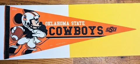 Disney Mickey Mouse Oklahoma State Cowboys Football Pennant Wincraft US Made OSU Cover