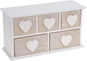 Holz Schmuckkästchen klein - 5 Schubladen - Schmuck Schatulle Aufbewahrungsbox - Bild 1 von 1