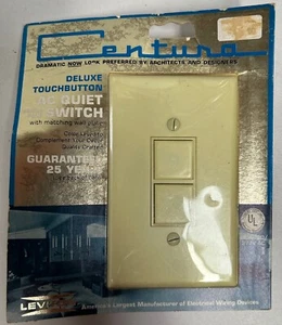 NEU Vintage Leviton Centura 12950 Elfenbein Deluxe Touch Button Wandschalter & Platte (A5) - Bild 1 von 13