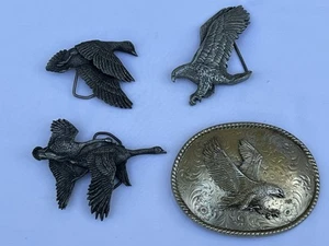 Lot Of 4 Mens Belt Buckles Vintage - Picture 1 of 11