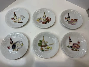 6 Vintage Philippe Deshoulieres PorcelaineDeLimoges France App/Cheese/Etc Plates - Picture 1 of 23