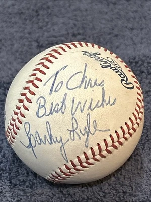Pelota de béisbol firmada por Sparky Lyle autografiada automática I Foto 1 de 4