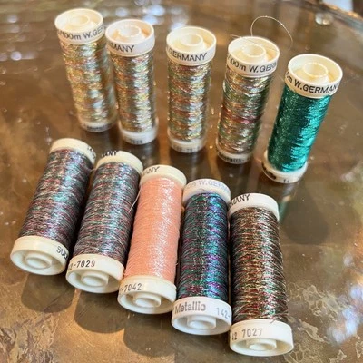 Set of 10 Assorted Sulky Orig Metallic Thread Multi-Color Various Lengths #142 - Image 1 of 4