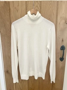 Massimo Dutti Wool Cashmere Roll Neck Jumper Cream Size Medium New Knit - Imagen 1 de 6