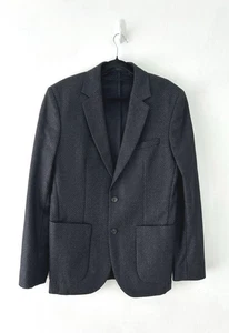 Reiss Jacket Men's With Wool & Cashmere Blazer Black & Grey Pattern Chest 38In - Picture 1 of 11