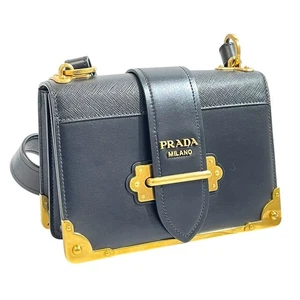 PRADA Cahier 1BD045 Schultertasche schwarz Leder Crossbody Damen echt Italien " - Bild 1 von 15