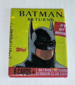 1991 Topps Batman Returns Sealed Pack Of 8 Cards Plus 1 Stadium Club Card Movie - Picture 1 of 2