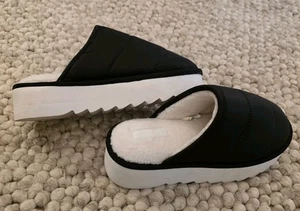 NEW! MAEVE PUFFY PLATFORM SLIPPERS SZ S BLACK - Picture 1 of 7