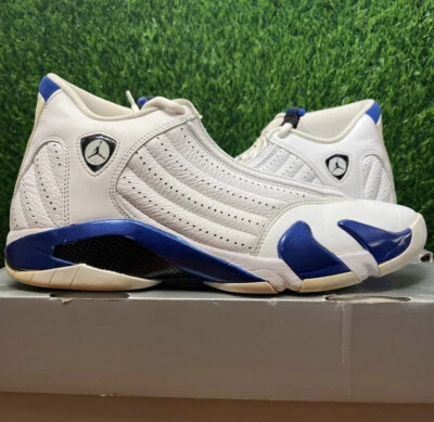 Tênis Air Jordan 14 XIV retrô azul hiper royal branco tamanho 10.5 487471-104 - Imagem 1 de 4
