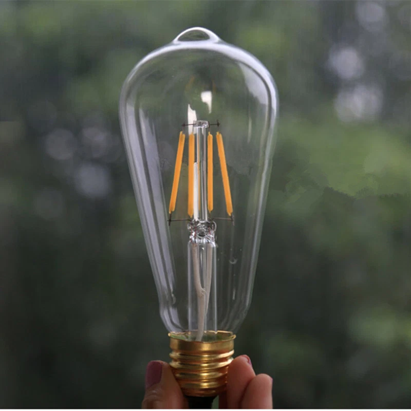 LED Bulb 4W 220~250V E27 ST64 Screw Holder Warm White Lights Globe Lamp Fixtures - Image 1 of 4